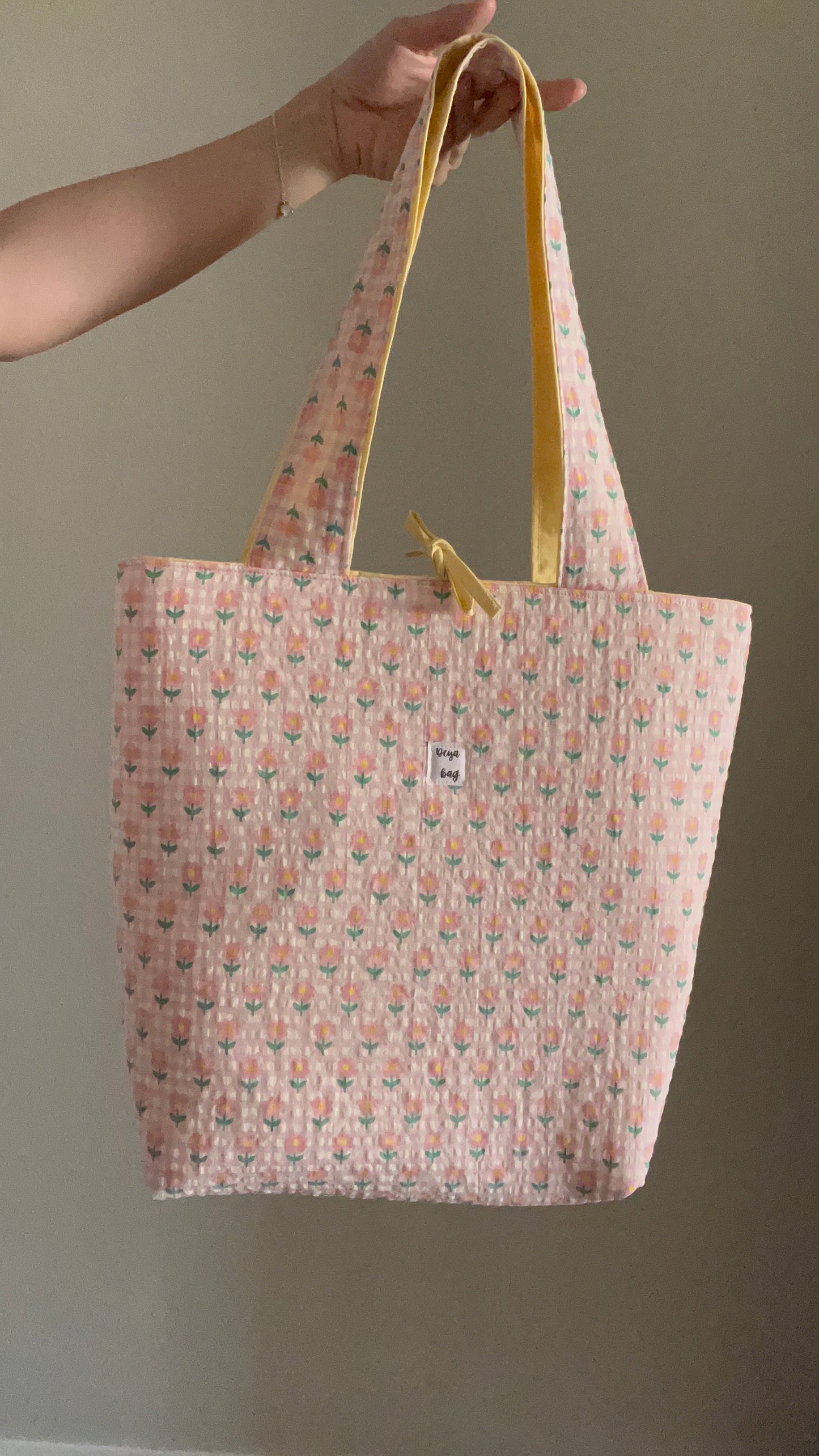 Tote bag rosa flores