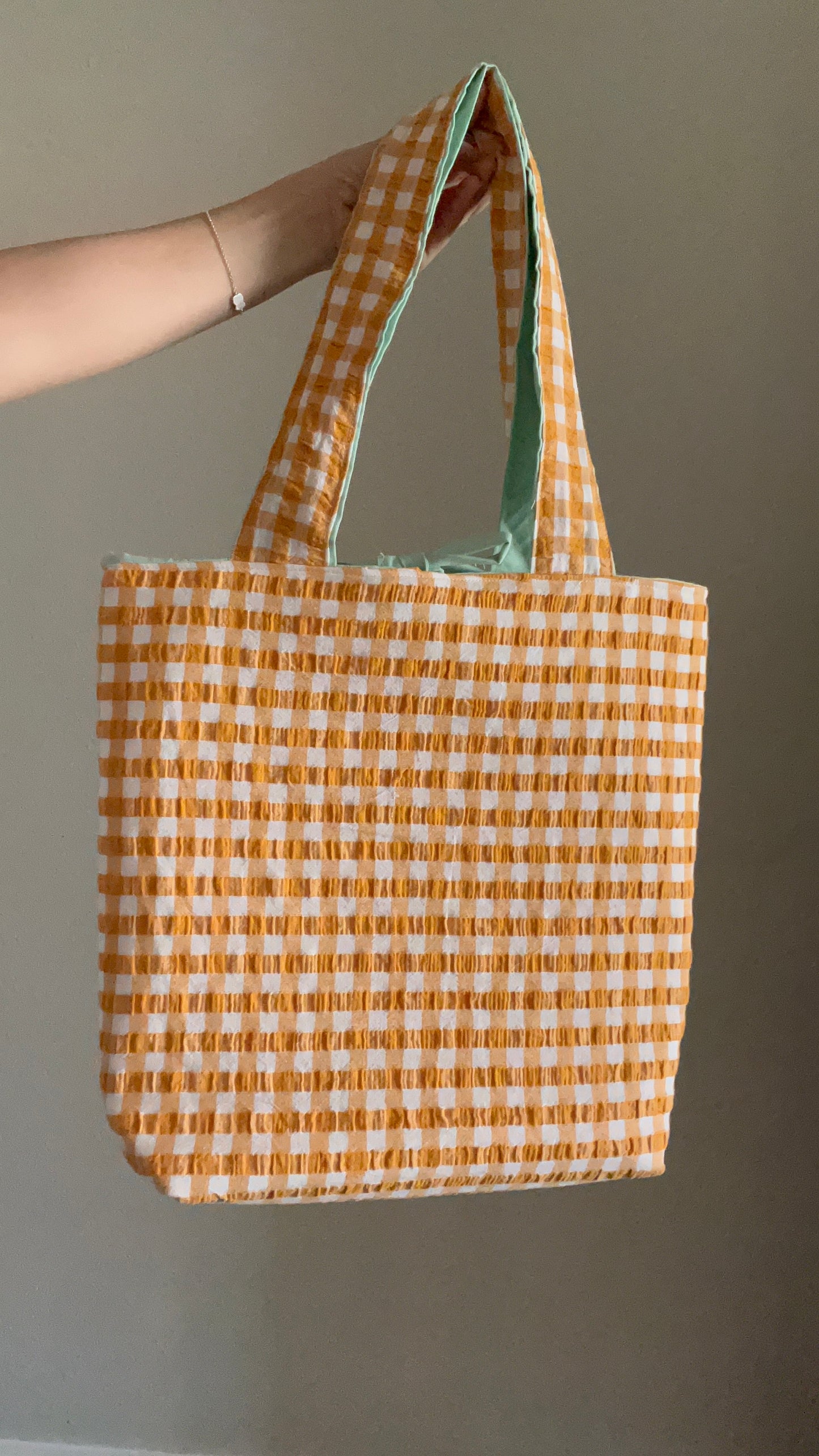 Tote bag vichy mostaza