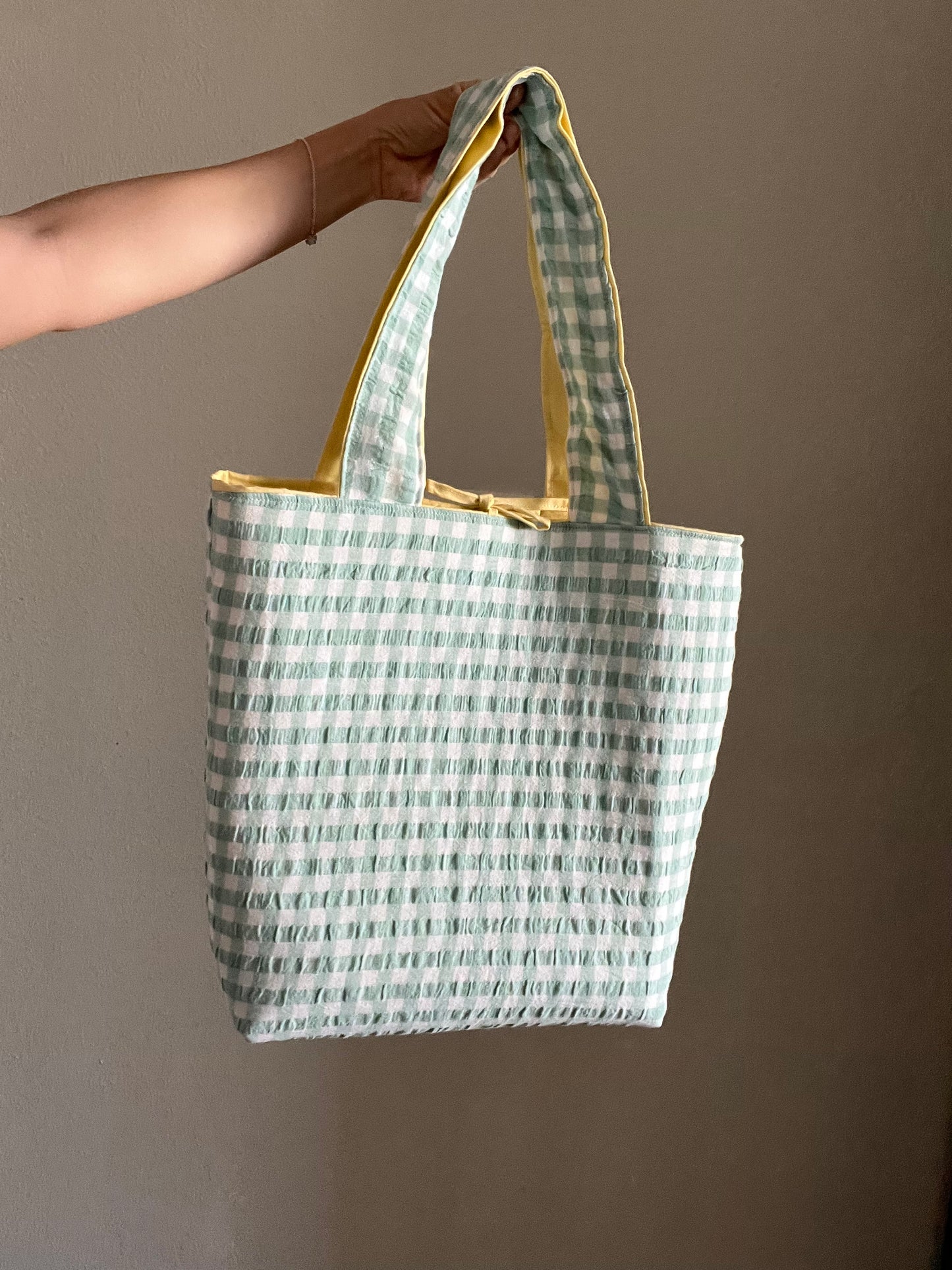 Tote bag vichy turquesa
