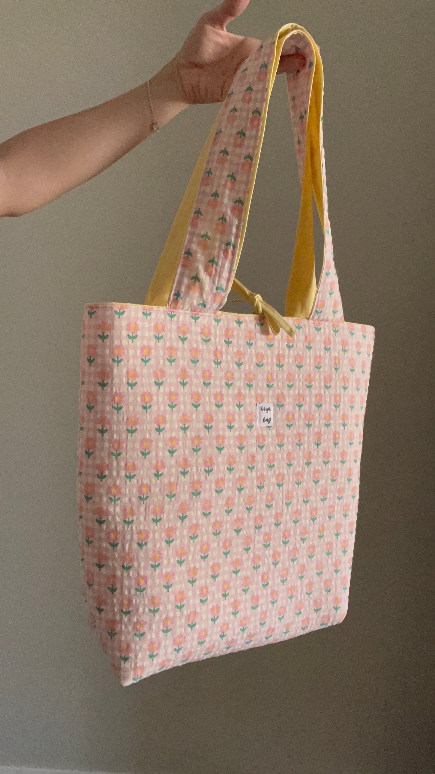 Tote bag rosa flores